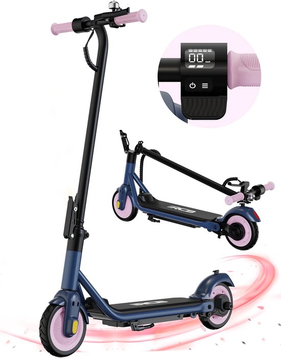 Elektrische Step Kinderen - 150W Kinderstep Inklapbaar - 6-10-15km/u - Roze