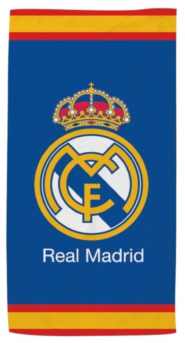 Real Madrid Strandlaken Blauw met Clublogo - 100% Polyester