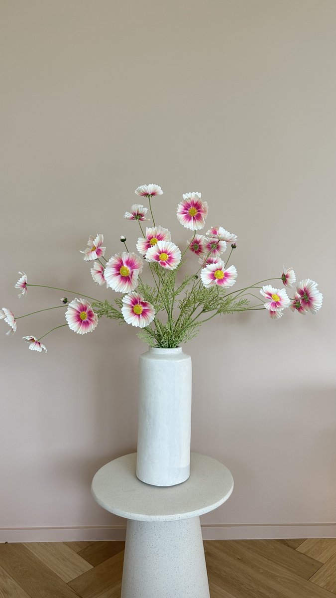 BLOEMM. – Luxe Zijden bloemen - Cosmos Zalm Bloemen – Set van 6 Kunstbloemen – Realistische Kunstbloemen – Hoge kwaliteit – Zonder vaas