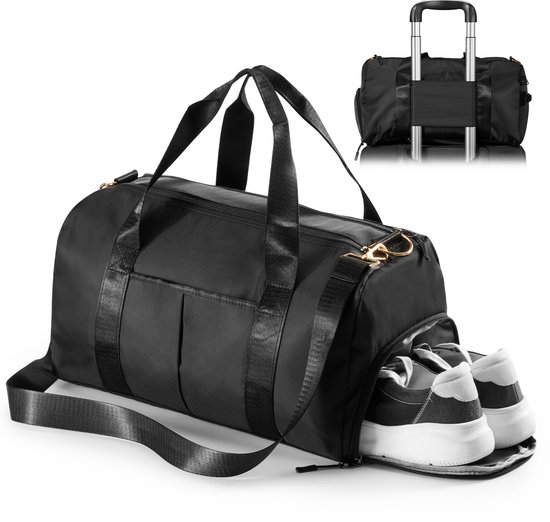 YONO Weekendtas - Reistas Handbagage 40x30x20 - Duffel Bag - Dames en Heren – Zwart