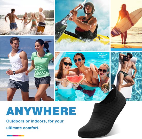 YONO Chaussures aquatiques pour Adultes - Chaussures de Natation Antidérapantes Femme et Homme - Zwart - Taille 44-45