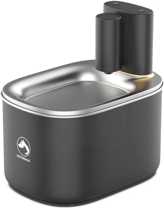 Pet-Meals.nl Zwarte Drinkfontein kat & hond - Smart Kattenfontein met App - Waterfontein 4L - Keramische Pomp – HEPA Filter