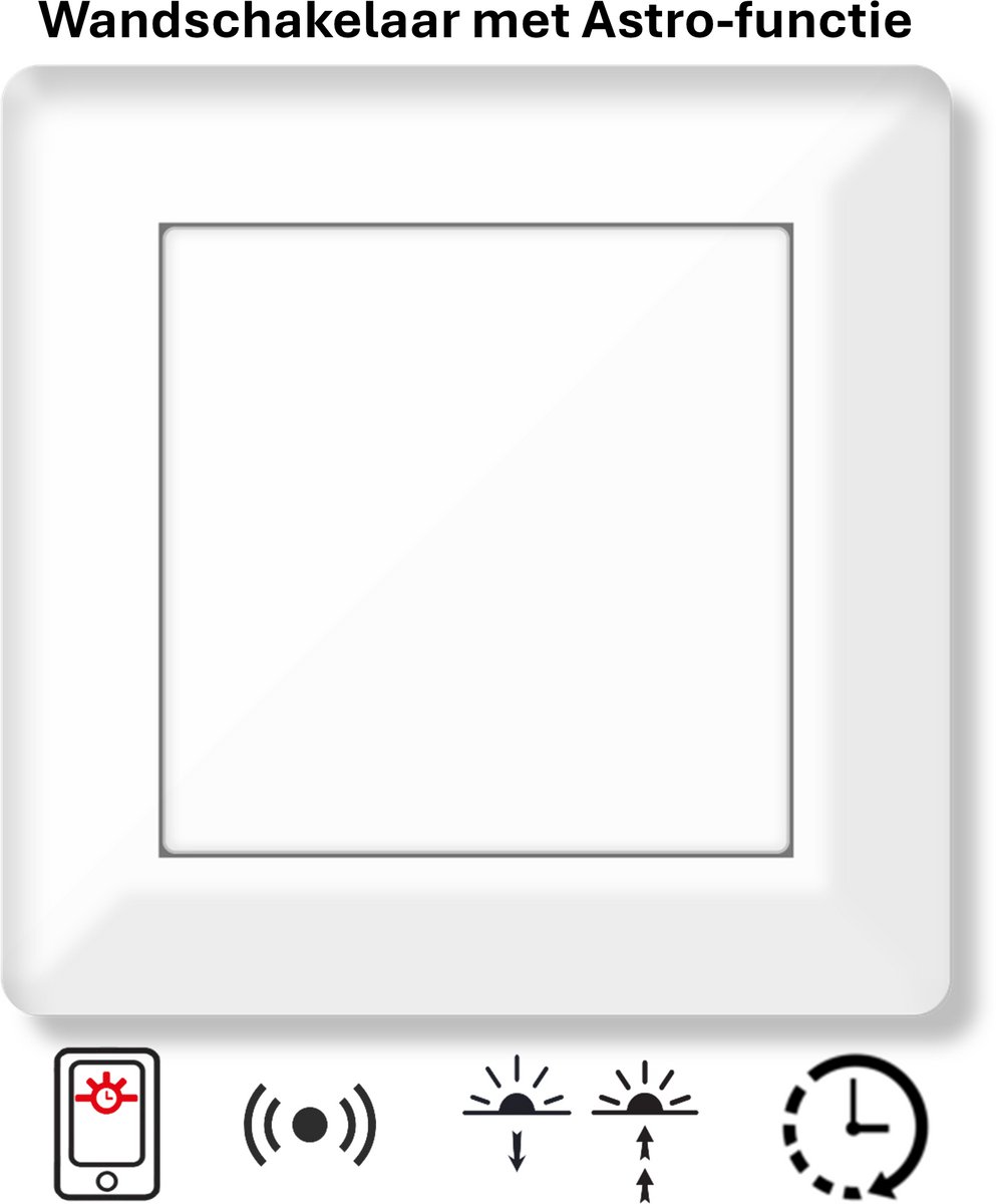 Freelux Drukknop | Astro Tijdschakelaar | Bluetooth | Led Schakelaar | 230VAC/10A | Signaal wit glans