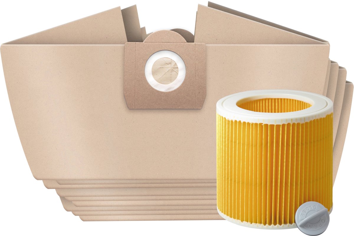 Dparts Service Kit geschikt voor Karcher WD3 MV3 - 10 stuks stofzuigerzakken + 1 filter - stevige papieren stofzuigzakken - 6.959-130.0 stofzuigzakken - WD 3 - MV 3 - 2204 - premium stofzuiger stofzakken