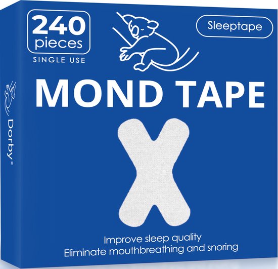 Dorby Anti Snurk Mondtape - 240st Mouth Tape - Beter slapen met Mondpleisters - De enige Mond Tape die écht goed blijft plakken - Slaaptape