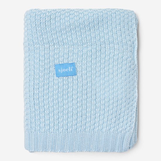 Sjoeli - Baby Deken Wieg - Bamboo - 80x100 - Sky Blue - 100% Bamboe