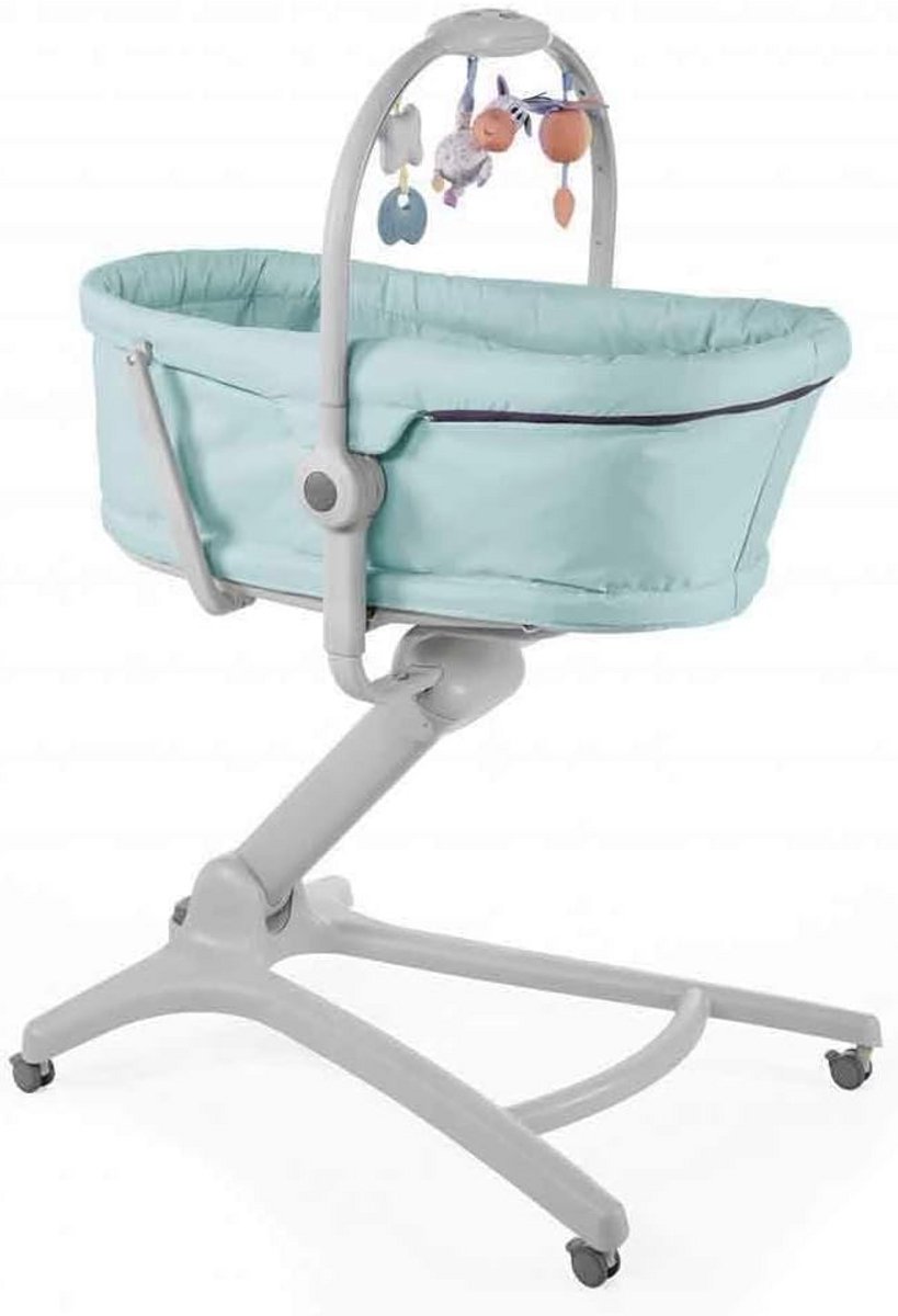 Image of 4-in-1 Multifunctionele Baby Wieg, Wipstoel, Kinderstoel en Hoge Eetstoel - Lichtblauw