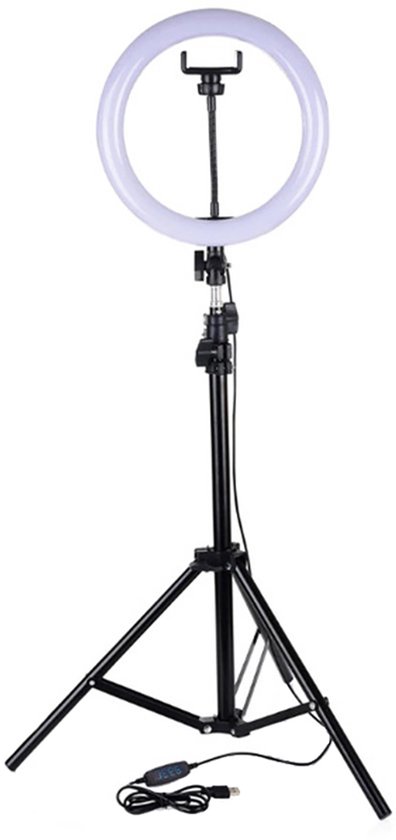 LuminexPro ® LED Ring lamp 26cm - 12' inch LED Ringlamp met statief 2.1 meter hoog | Telefoonhouder | 26cm | Youtube | TikTok | Instagram | Vlogging | Fotografie | Bluetooth afstandsbediening | Ringlamp met statief | Ring lamp | Ringlight