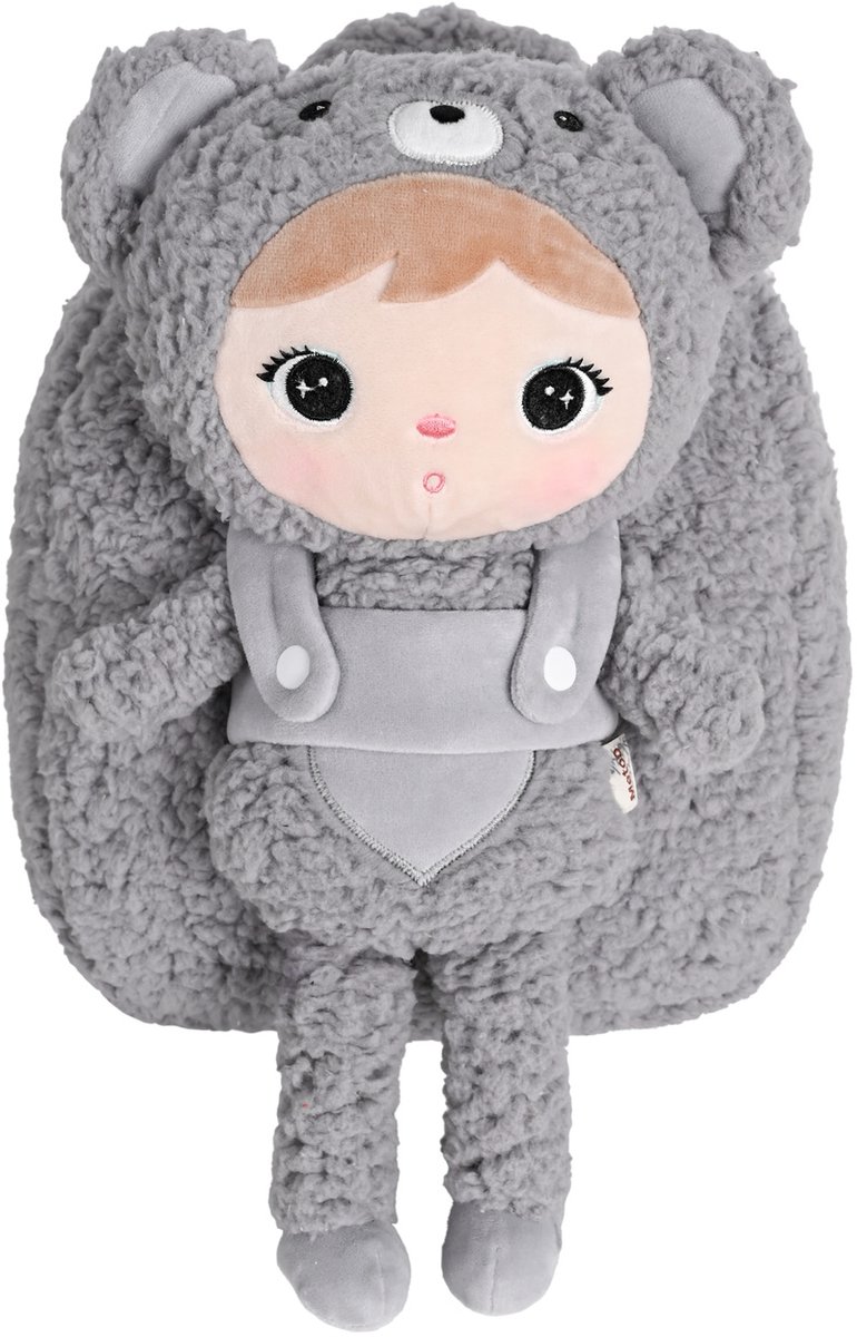 Metoo powder grey teddy rugzakje |geboortecadeau| |baby| |kleuter| |peuter|