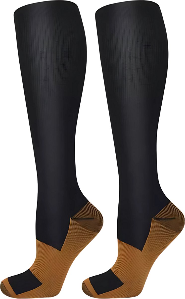 S4D® - Compressiekousen - Steunkousen - Compressie Sokken Voor Sporten, Werken of Reizen - Optimaal Comfort en Prestatie - Maat 40 tot 44 (L/XL) - 1 Paar