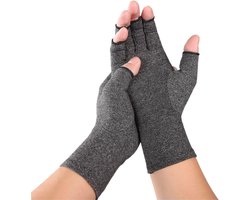 S4D® - Reuma Compressie Handschoenen - Verlichting van Artritis en Reumatische Pijn - Open vingertoppen - Maat L