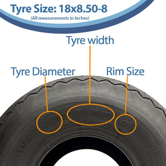 18x8.50-8 golfkar band, 4ply, ATV Quad trailer band, buggy Wanda P509 - set van 4 van Merkloos — afbeelding 4
