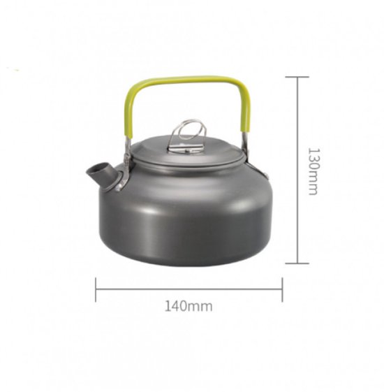 3 stuks - Kookset - Camping Kookset - Kookgerei - Camping Pannenset - Camping Kookgerei Kit - Keukengerei set - steelpan, pan, theepot - voor 2-3 personen - voor Buitenpicknick Kamperen Wandelen - Opvouwbare - aluminium van DEERFUN — afbeelding 4
