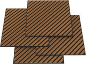 Panneau mural acoustique Vang, lot de 4 pièces, 44 m², diagonale, teak , 60 x 60 cm, neuf.