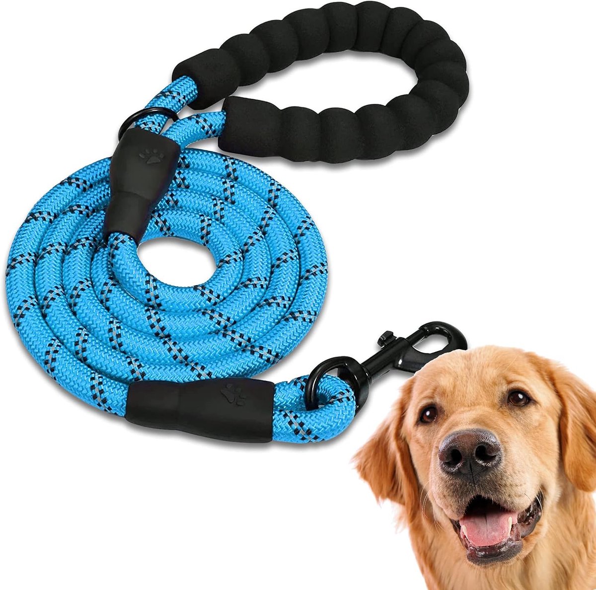Zachte hondenriem met gewatteerd handvat voor puppy's en honden