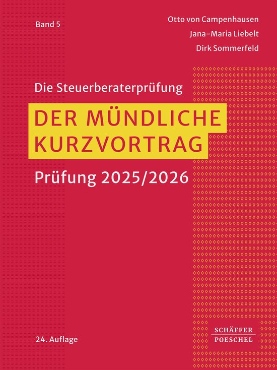 Die Steuerberaterprüfung 5 - Der mündliche Kurzvortrag - cover