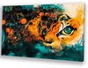 Tijger, Abstract expressionisme, Oog, Oranje, groen, zwart, wit, geel