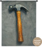 Wandkleed 90x120 cm - Wanddoek Hamer - Schilderij - Gereedschap - Wandtapijt - Wandkleden