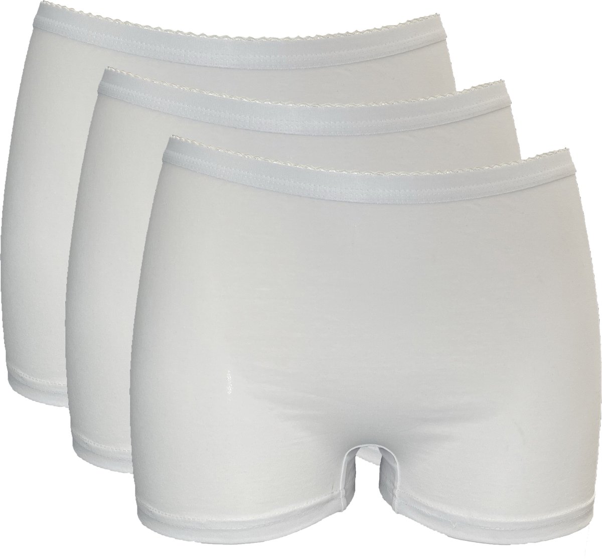 Amora - Dames boxershort, Ondergoed dames, Lingerie - 3 stuks - Egyptisch katoen - Wit - S