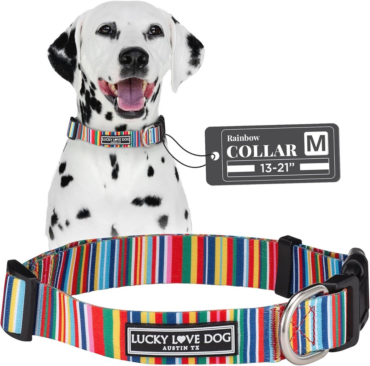 Comfortabele Hondenhalsband met Regenboogstrepen voor Middelgrote Honden
