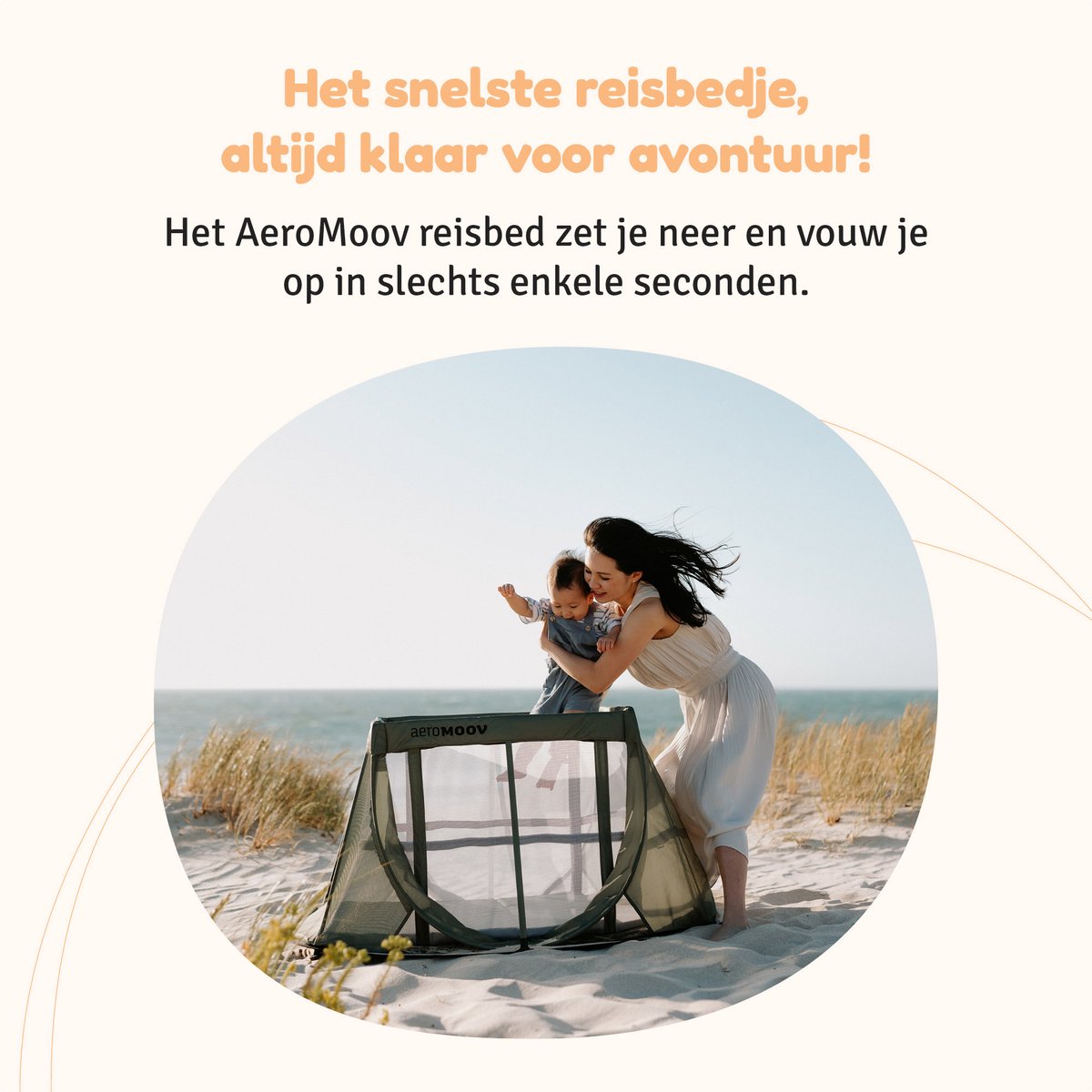 AeroMoov Campingbedje / Reisbedje met matras - Opgezet in 2s thumbnail 2