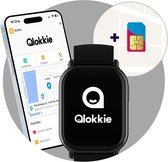 Qlokkie Kiddo Mini - GPS horloge kind - Smartwatch kinderen - GPS tracker kind met nauwkeurige locatiebepaling - GPS horloge kind met simkaart - Stel veilige zones in - SOS functie - Zwart