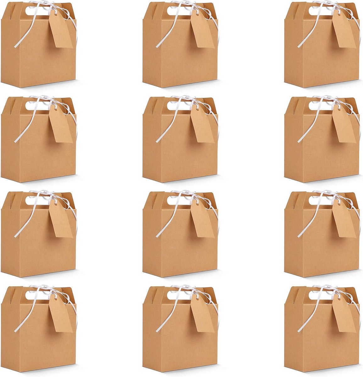 Hobby Feest Snoep Geschenk Doosjes met Labels - 20 Pak - Blanke Loot Goodiebags voor Kinderverjaardagen, Babyshowers en Huwelijken
