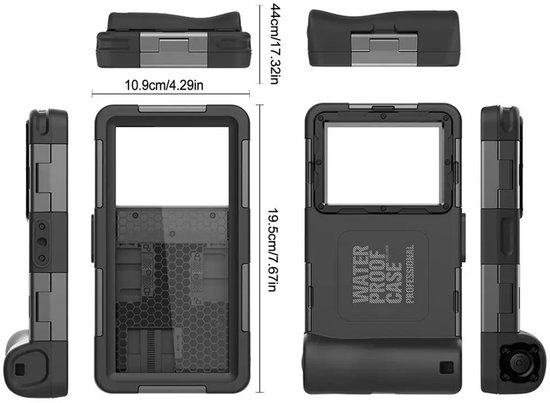 Buylin Waterdicht Telefoonhoesje - Telefoon hoesjes - Telefoonhoesje met koord - Voor Zwemmen Snorkelen Duiken - Stofdicht - Tot 15 Meter Diep - iPhone 15 14 13 12 11 Pro Max Samsung S23 S22 Ultra Huawei - Zwart