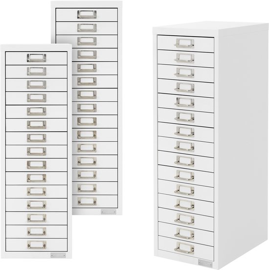 Archiefkast met 10 laden 28x38x60 cm zwart metaal ML design - ML-Design
