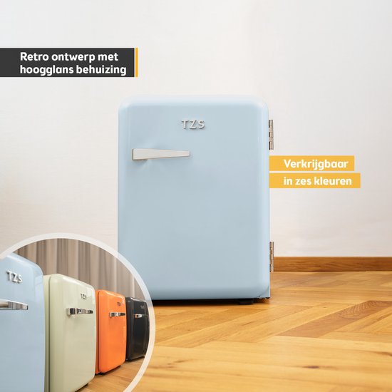 TZS First Austria Mini koelkast - Minibar - 40 liter - Vrijstaand - Volledig stil 22dB - Retro - Blauw van TZS First Austria — afbeelding 5