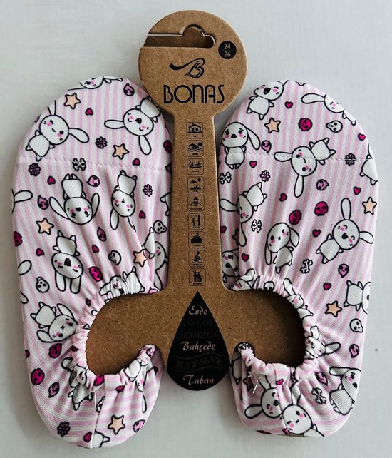 Bonas Antislip Zool Waterschoen | Zwemschoenen | Zwemslof | Gymschoen voor Kinderen Maat 21-23 Rabbit