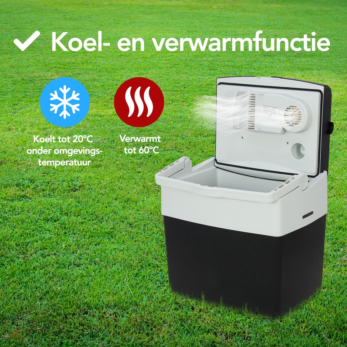 Aviro Elektrische Koelbox - 30L - Coolbox - 12V en 230V - Frigobox - Koelen en Verwarmen - Zwart – foto 2