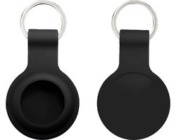 Sleutelhanger geschikt voor AirTag - 2 stuks - AirTag Houder - AirTag Hoesje - Stevig Siliconen - Zwart