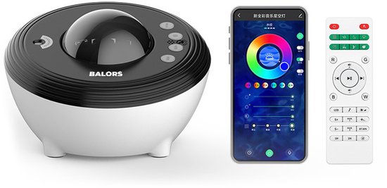 BALORS® Sterren Projector - Noorderlicht Projector - Met Afstandsbediening en App - White Noise Machine - Sterrenhemel Projector - Nachtlampje - Bluetooth Speaker - Crystal Lamp - Oceaan Lamp - Aurora - Galaxy Projector