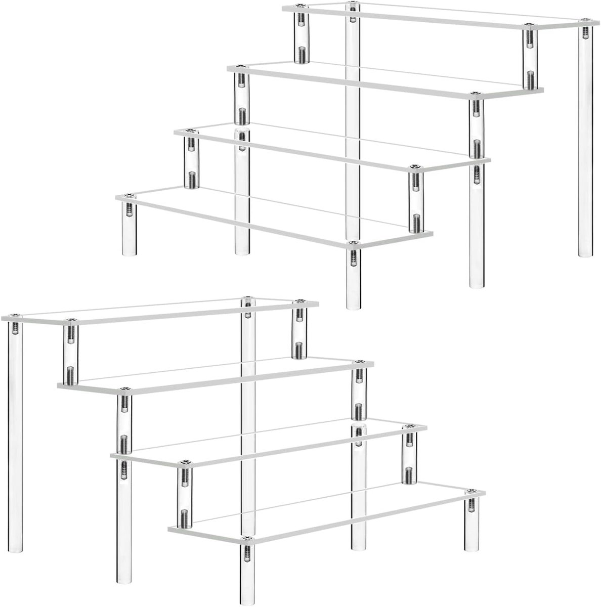 Heldere Acryl Standaard voor Verzamelobjecten en Cosmetica - Ruimtebesparend Ontwerp (2 Packs)