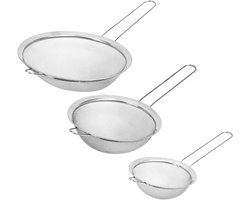 Keukenvergiet/Zeef - Edelstaal - Set van 3 Zeven - 10cm/14cm/18cm