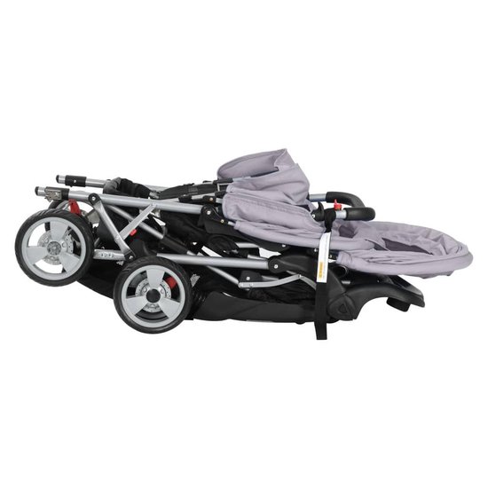 vidaXL - Kinderwagen - dubbel - staal - grijs - en - zwart van Vidaxl — afbeelding 4