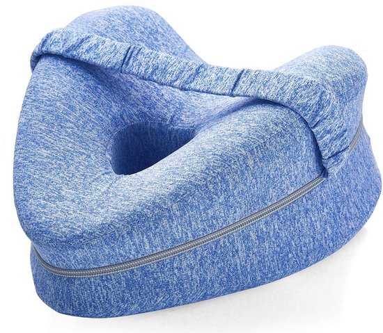 Orthopedisch Kniekussen - Kniekussen Voor In Bed - Ergonomisch Beenkussen - Zijslaapkussen - Kniekussen Voor Zijslapers - Schootkussen - Met Elastische Band - Houding Correctie - Verlichten Rugpijn/Heupklachten/Artrose - Hart Vorm - Blauw