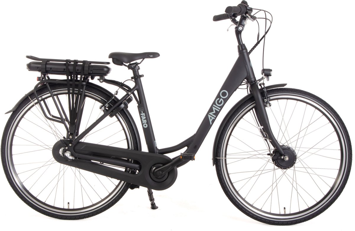 AMIGO E-Faro S1 Elektrische Fiets - E-bike 28 Inch - 50 cm - Damesfiets - 3 Versnellingen - V-Brakes - 536 Wh Accu - Matzwart - AMIGO - €999,00