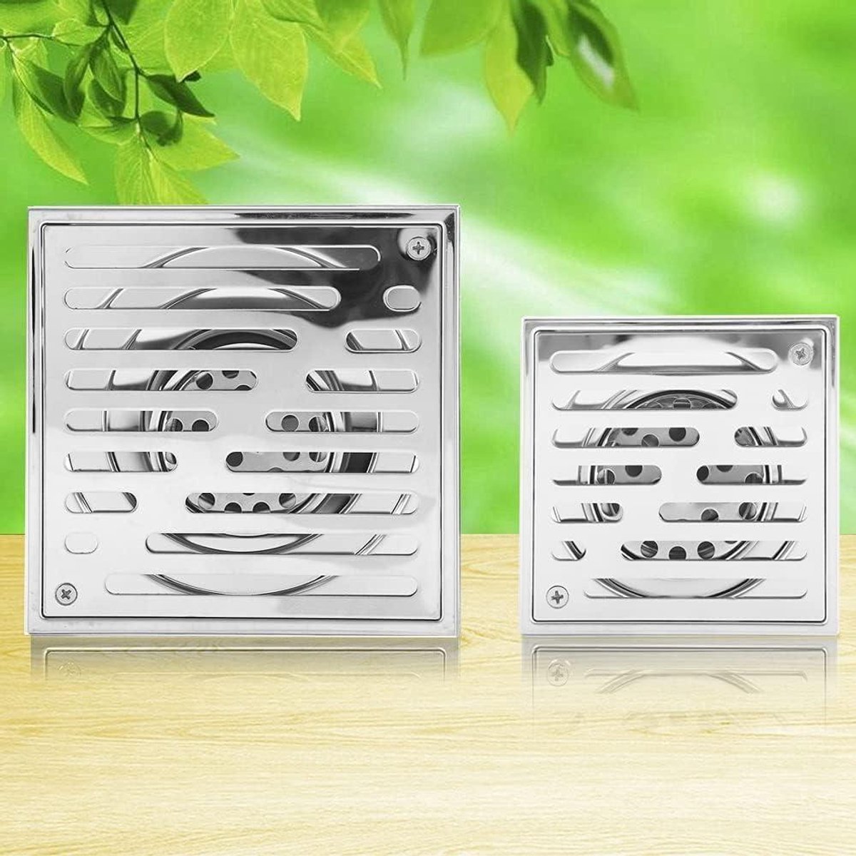 Square Stainless Steel Shower Drain with Large Caliber Anti-odor Cover for Kitchen and Bathroom - 110 * 110 mm(5.5 * 110 mm)