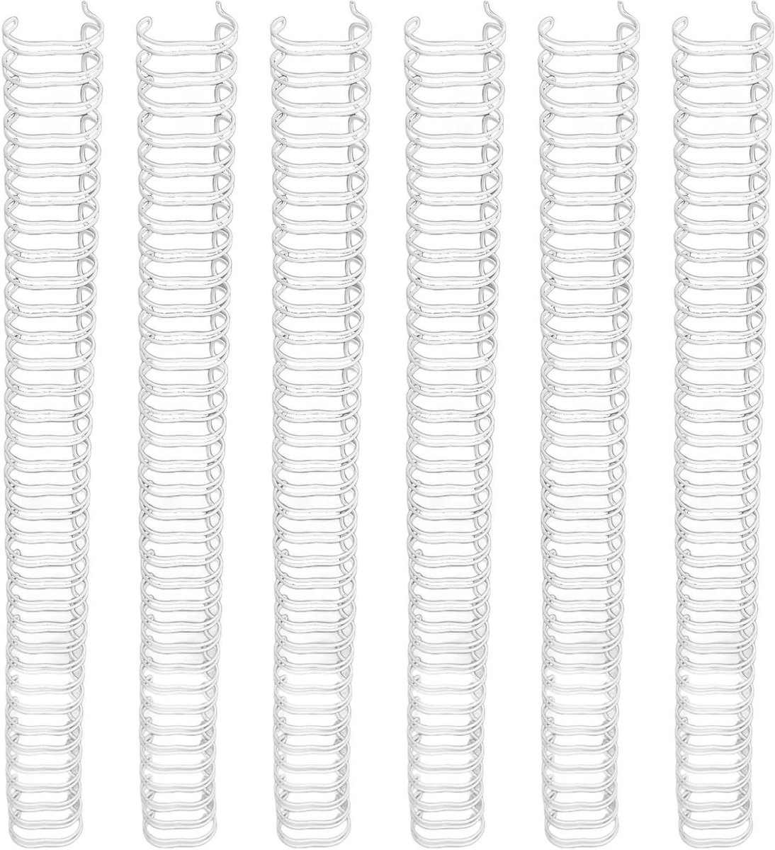 Double Loop Wire Tie Back Set Kit - 180 Sheet Capacity - 3:1 Stitch - 34 Loop - 19mm Diameter - Metal Internal Thread Binding Lines for A4 Paper (White)