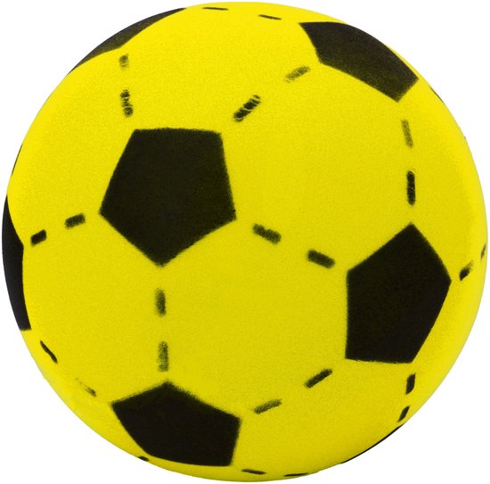 Foto: Kyto voetbal zacht foam 20cm geel schuimrubber
