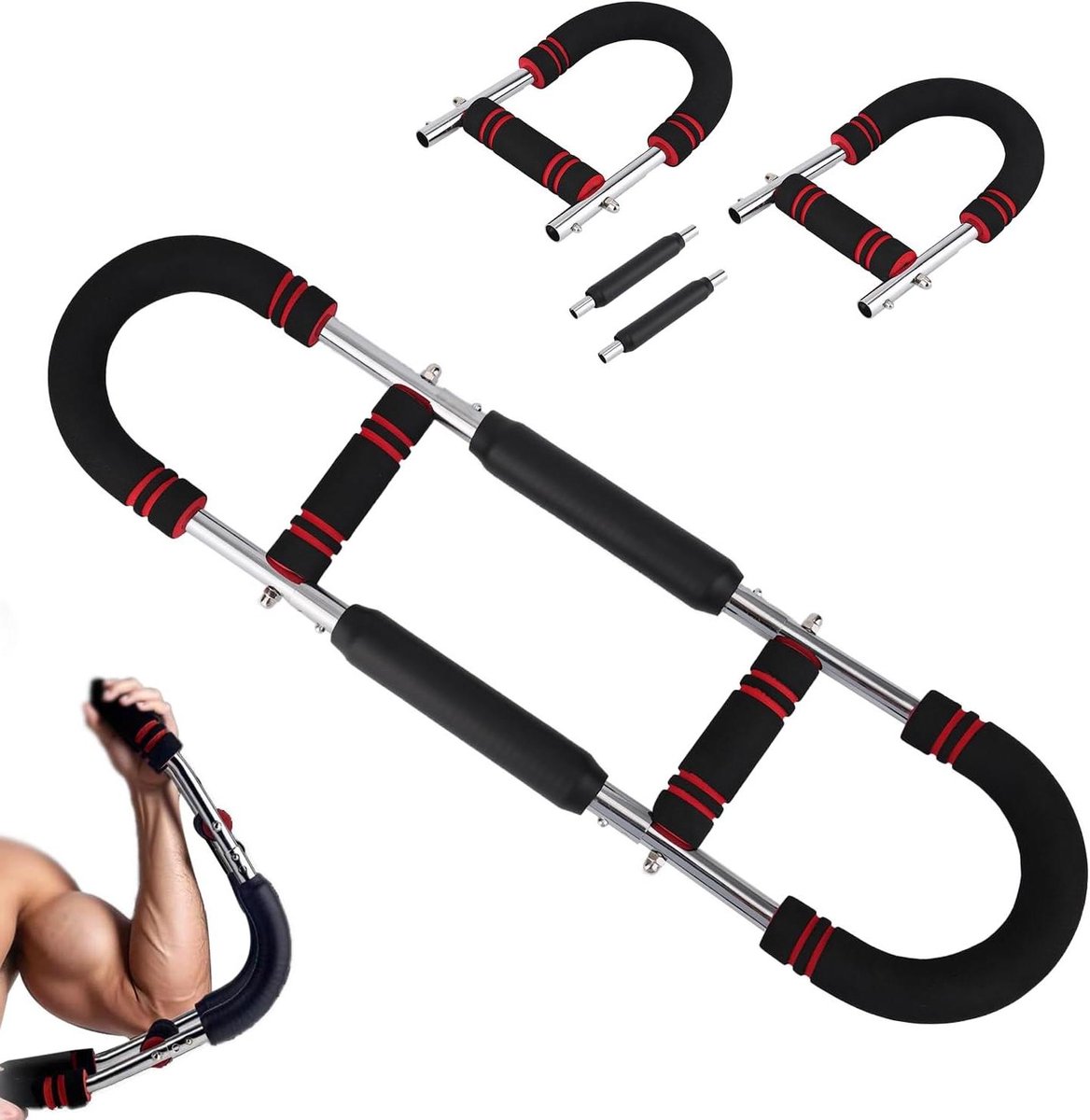 Twister Arm Trainer, 40-100lb Verstelbare Borst Trainingsapparatuur Arm Trainer Twister Arm Trainer Draagbare Power Twister Bar