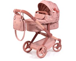 foto van Bayer Design Combi Dolls Pram XEO - 72 x 38 x 65 cm - Poppenwagen - donkerroze