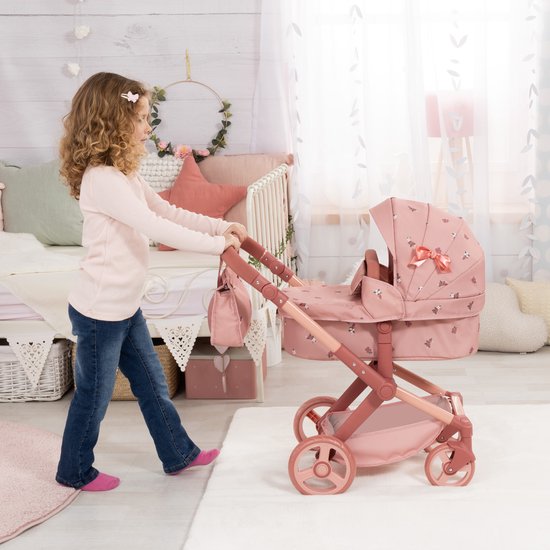 Bayer Design Combi Dolls Pram XEO - 72 x 38 x 65 cm - Poppenwagen - donkerroze
