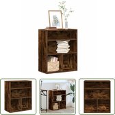 vidaXL Houten Boekenkast - Boekenkast - Boekenkast 60x30x71,5 cm bewerkt hout gerookt eikenkleurig - Boekenrek - Wandkast - Opslagoplossing