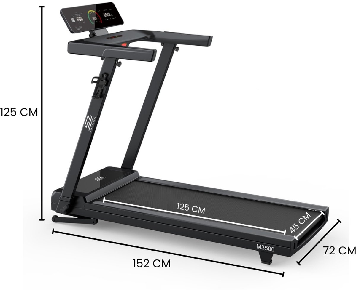 Afbeelding 3 van Senz Sports - M3500 - Loopband - 36 Trainingsprogramma's - 12 Hellingshoek niveaus - Tot 16 km/h