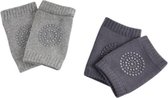 Baby kniebeschermers | anti slip | one size | 2 paar | licht grijs en antraciet