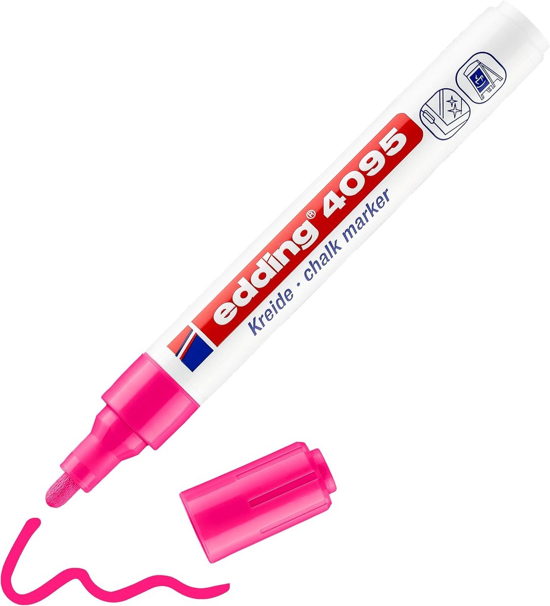 Neon roze krijtmarker voor borden en ramen - 2-3 mm ronde punt - uitwisbare krijtstift