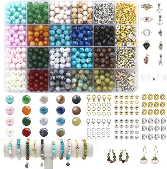 8mm Edelsteen Kralen Set voor DIY Sieraden